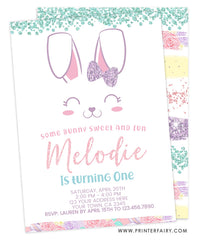 Bunny Birthday Party Invitation