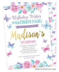 Butterfly Birthday Party Invitation