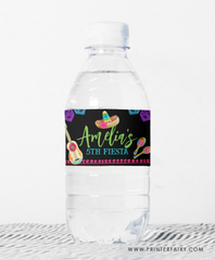 Fiesta Birthday Party Bottle Labels