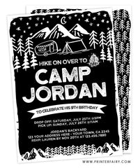 Camping Birthday Invitation