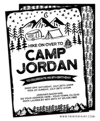 Camping Birthday Invitation