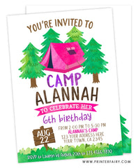 Camping Birthday Invitation