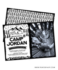 Camping Birthday Invitation with Photo