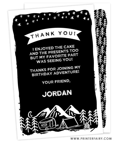 Camping Thank You Card