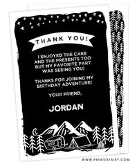 Camping Thank You Card