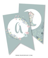 Floral Horse Happy Birthday Banner