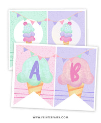 Ice Cream Birthday Banner