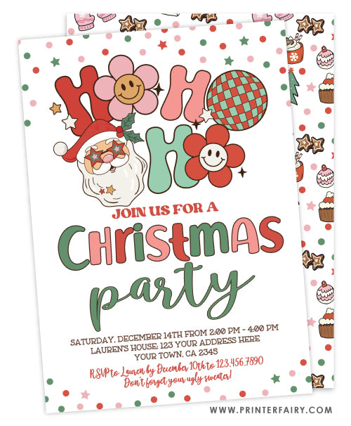 Christmas HoHoHo Christmas Party Invitation