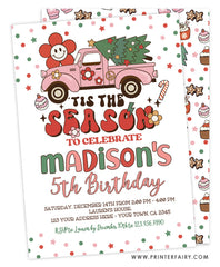 Christmas Tis the Season Christmas Birthday Party Invitation