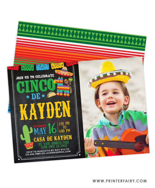 Cinco de Mayo Fiesta Invitation with Photo