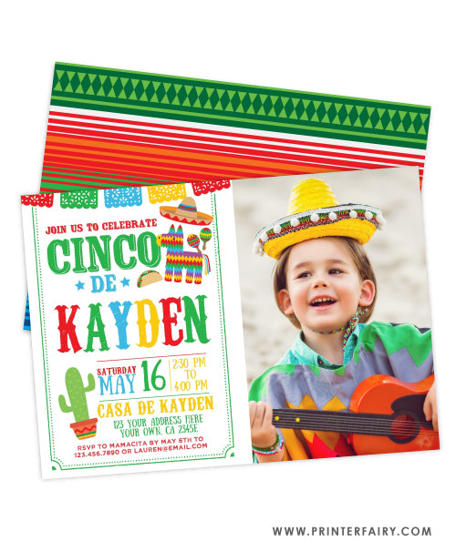 Cinco de Mayo Fiesta Invitation with Photo