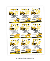 Construction Favor Tags