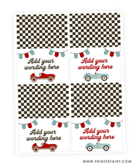 Race Car Birthday Party Food Tents