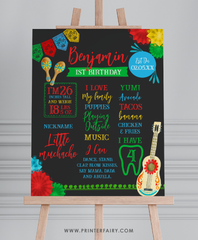 Fiesta First Birthday Party Board