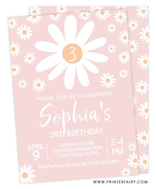 Daisy Birthday Invitation