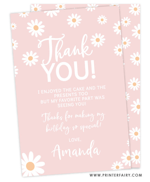 Daisy Thank You Card