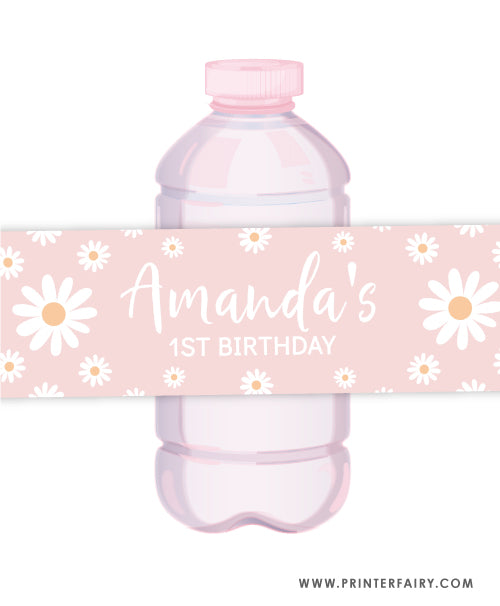 Daisy Water Bottle Labels