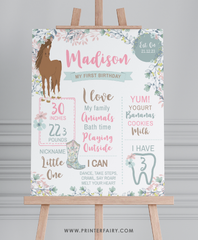 Floral Horse Birthday Board