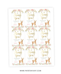 Deer Birthday Favor Tags