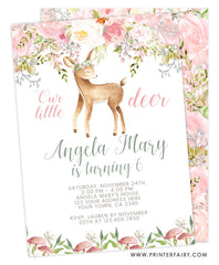 Deer Birthday Invitation