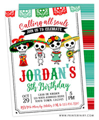 Dia de los Muertos Birthday Invitation