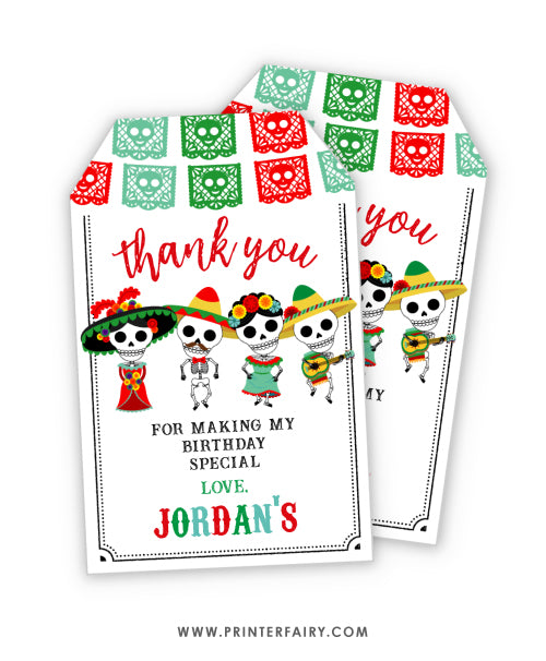 Dia de los Muertos Favor Tags