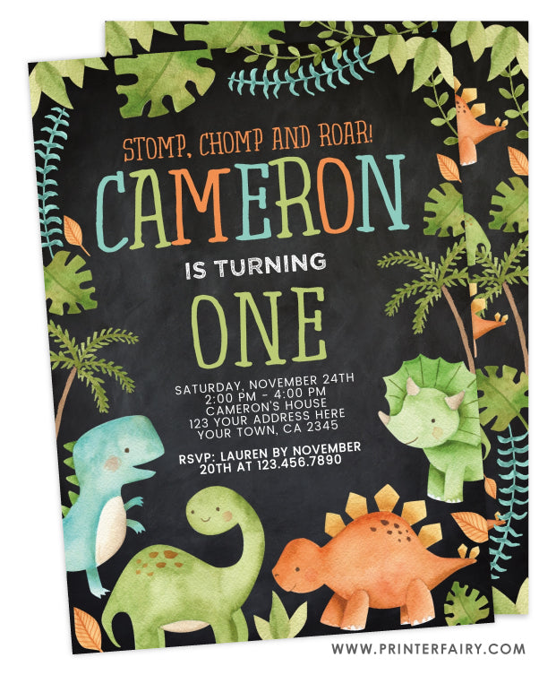 Dinosaur Birthday Invitation