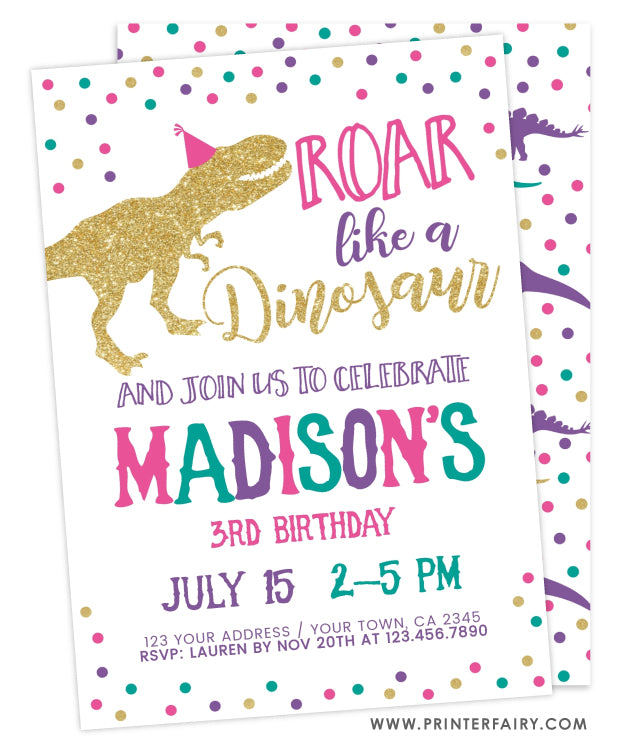 Dinosaur Birthday Invitation