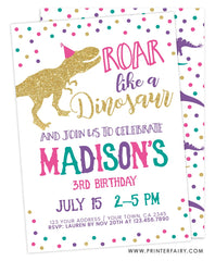 Dinosaur Birthday Invitation