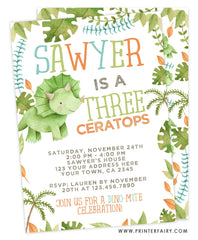 Three-Ceratops Birthday Invitation