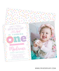 Donut Birthday Invitation with Photo