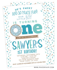 Donut First Birthday Invitation