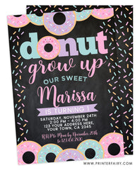 Donut Grow Up First Birthday Invitation