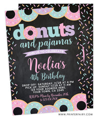 Donuts and Pajamas Birthday Invitation