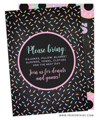 Donuts and Pajamas Birthday Invitation