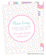 Donuts and Pajamas Birthday Invitation