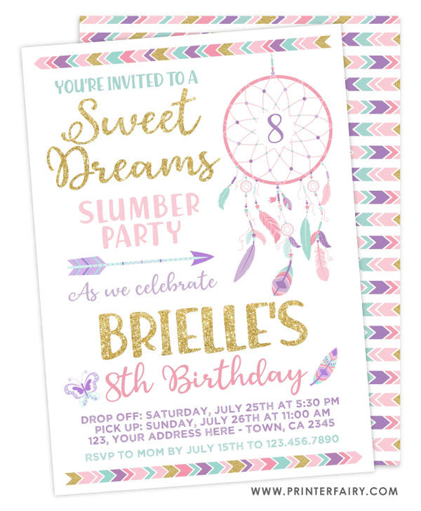 Dreamcatcher Birthday Invitation