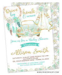 Dreamcatcher Drive By Baby Shower Invitation