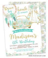 Dreamcatcher Drive By Birthday Invitation