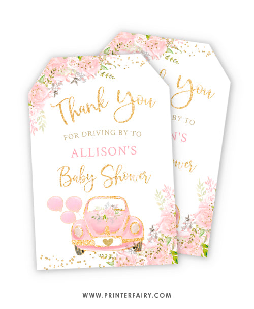 Drive By Baby Shower Parade Favor Tags