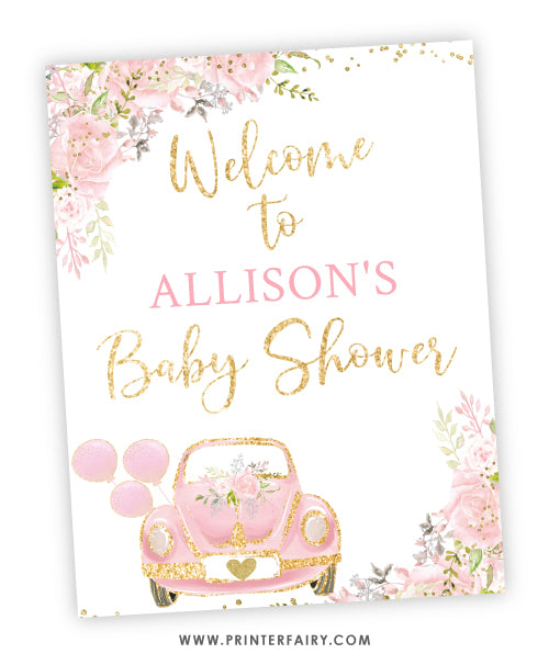 Drive By Baby Shower Welcome Sign