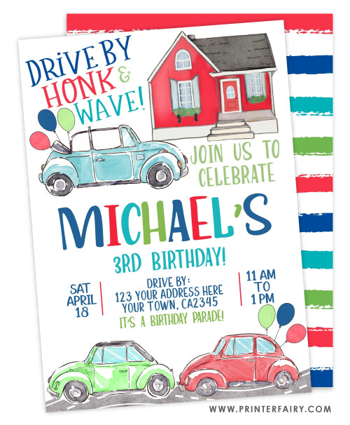 Drive By Birthday Invitation