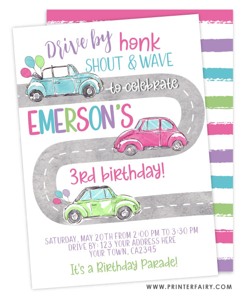 Drive By Birthday Invitation
