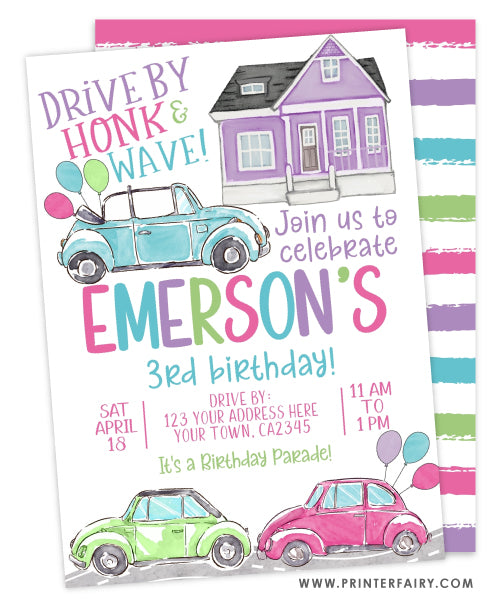 Drive By Birthday Invitation