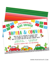 Drive By Fiesta Baby Shower Invitation