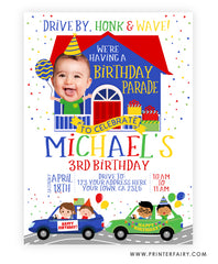 Drive-Thru Birthday Parade Invitation with Photo