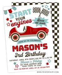 Race Car Birthday Party Invitation