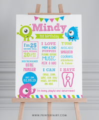 Little Monster First Birthday Board