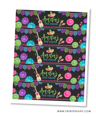 Fiesta Birthday Party Bottle Labels