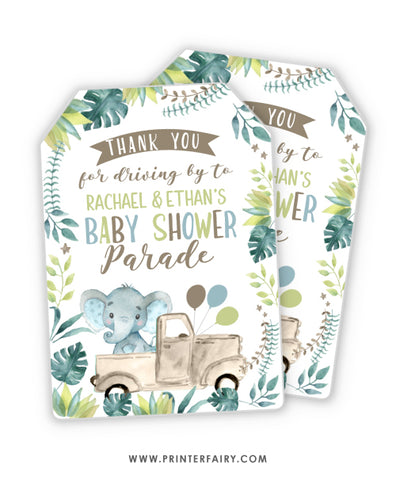 Elephant Baby Shower Favor Tag